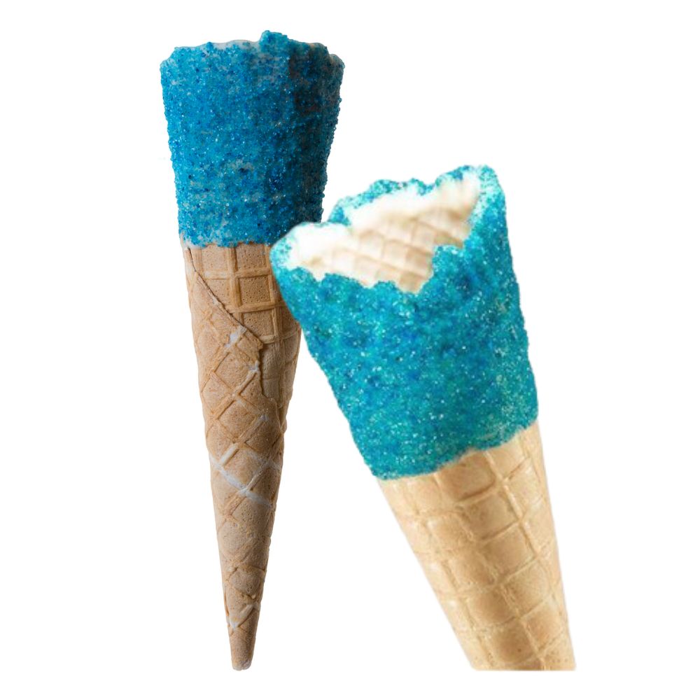 Tall Blue Sherbet Sugar Waffle Cone