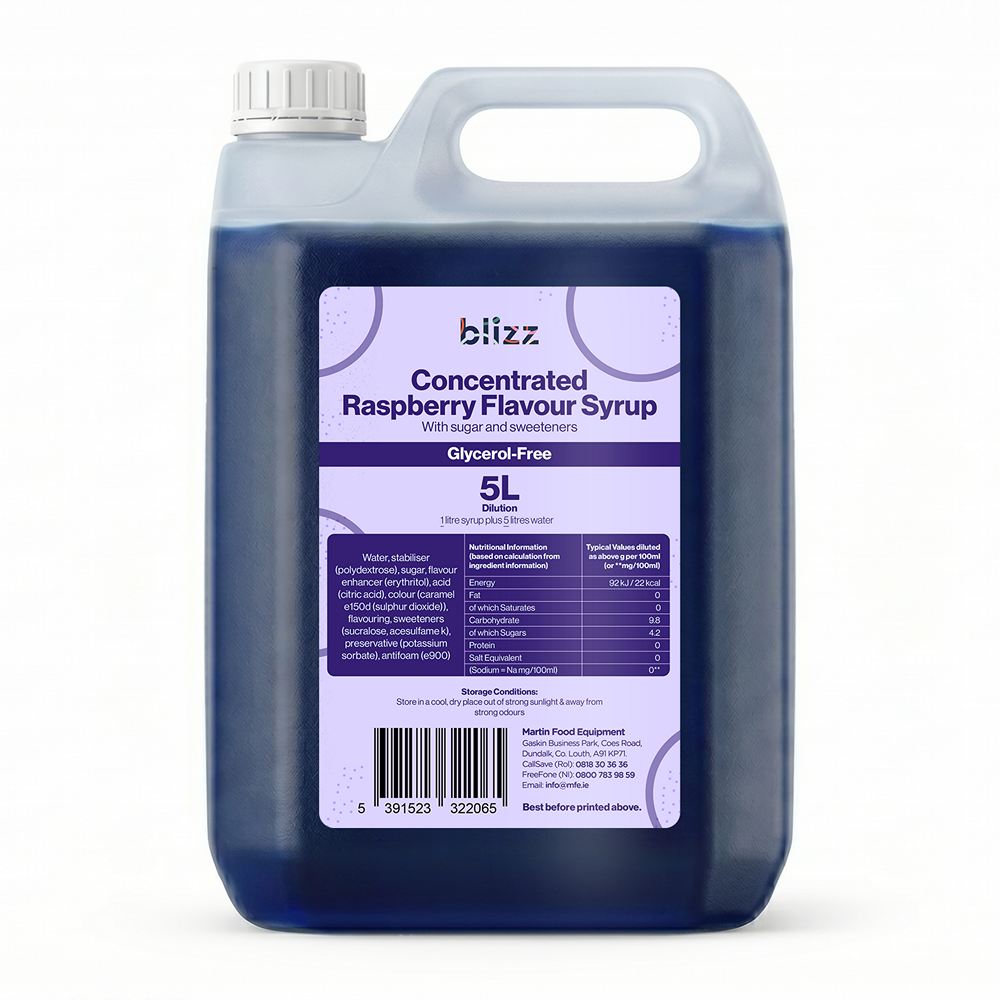 Blizz Raspberry Slush 5L – Glycerol-Free